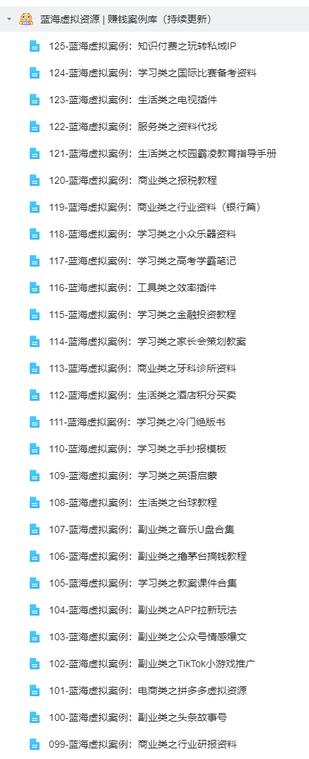 图片[2]-蓝海虚拟资源 · 赚钱案例库（108个）-千羽教务资料网