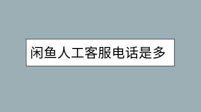 闲鱼人工客服电话是多少？如何高效解决问题？-千羽学社