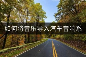 如何将音乐导入汽车音响系统？-千羽教务资料网