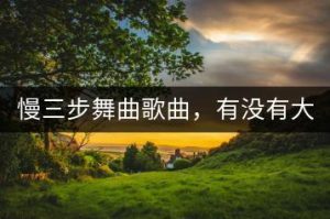 慢三步舞曲歌曲，有没有大全推荐？-千羽教务资料网