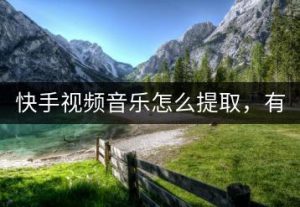 快手视频音乐怎么提取，有没有快速的方法？-千羽教务资料网