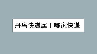 丹鸟快递属于哪家快递公司？服务质量和特点介绍。-千羽学社