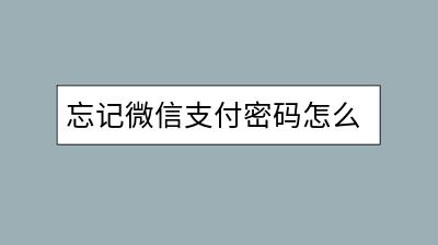 忘记微信支付密码怎么办？如何更改密码？-千羽学社