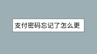 支付密码忘记了怎么更改？有哪些安全方式？-千羽学社