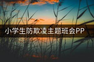 小学生防欺凌主题班会PPT课件《心灵阳光照，欺凌无处藏》-千羽教务资料网